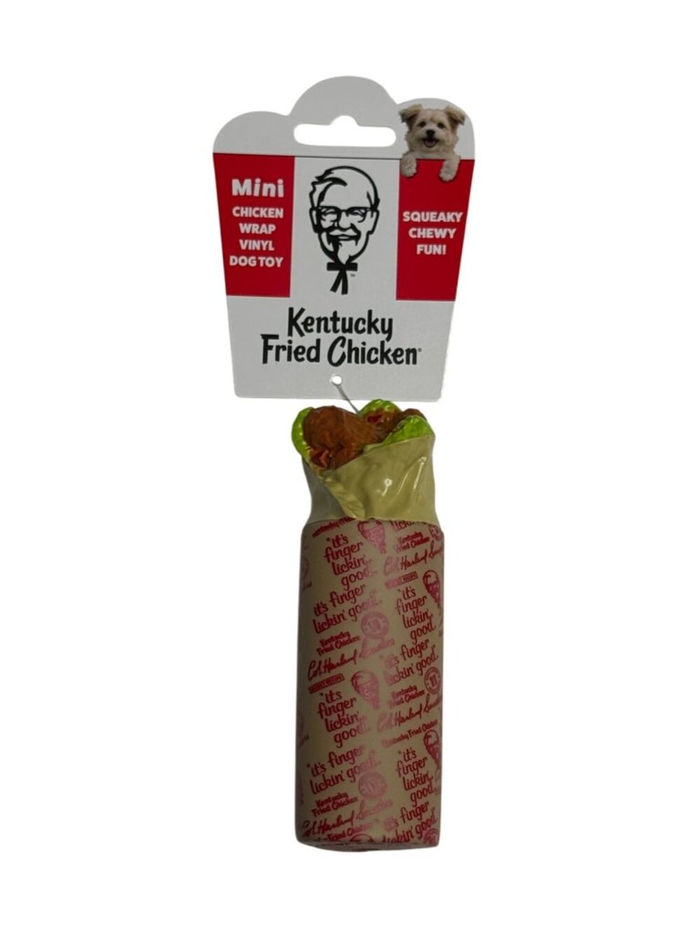 KFC Chicken Wrap Dog Toy Vinyl Squeaky Chew Pet Toy New